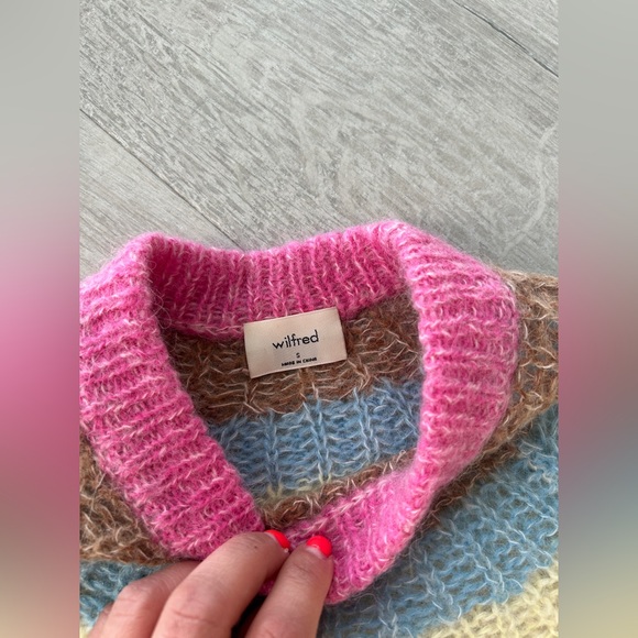 Aritzia Wilfred Giselle Butter Yellow Saba Mohair Alpaca Blend Sweater - Picture 10 of 15